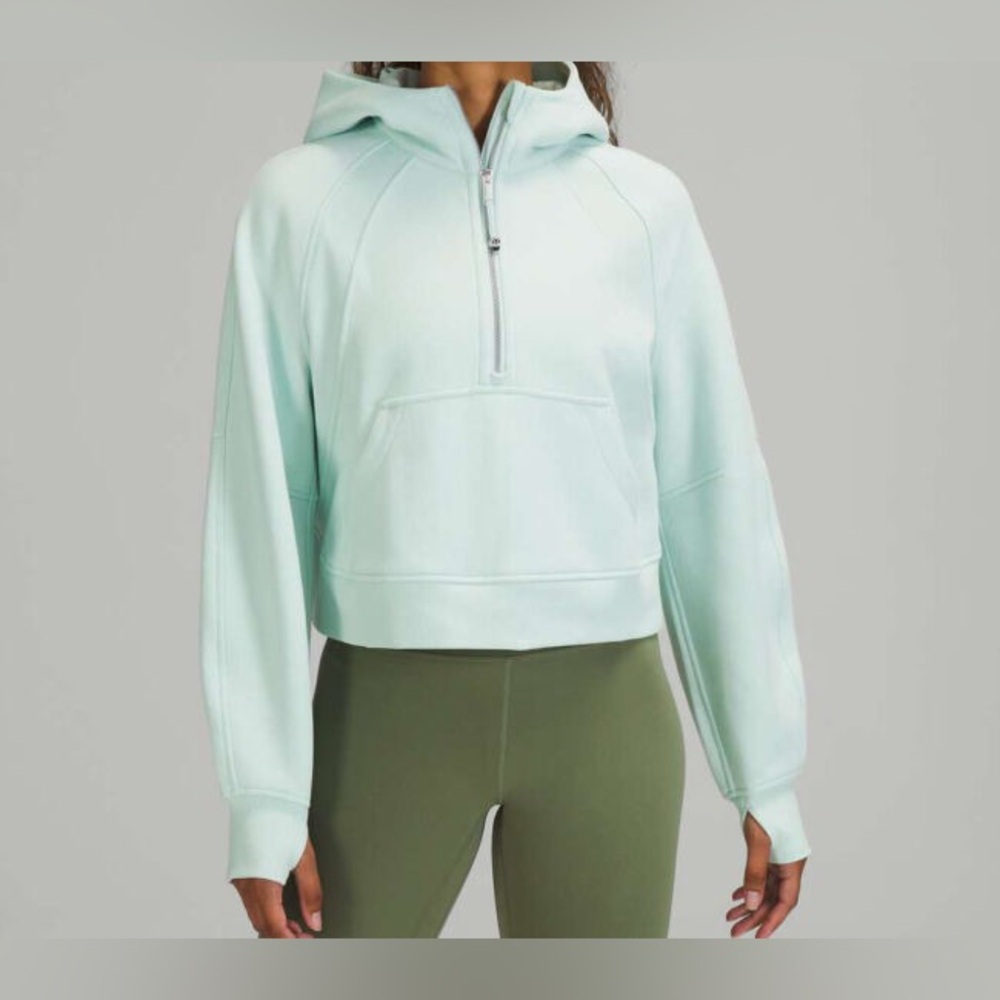 Lululemon Scuba Oversized 1/2 Zip Hoodie in Delicate Mint Size XS/S